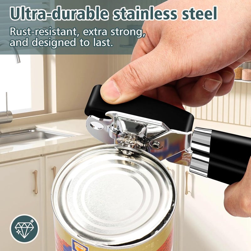 Yannier Multifunctional Heavy Duty Can Opener Manual Smooth Edge Can Opener and Bottle Openers with Magnet Durable Sharp Cutting Blade Comfortable Handle Big Effort-Saving Knob Kitchen Tool - Image 4